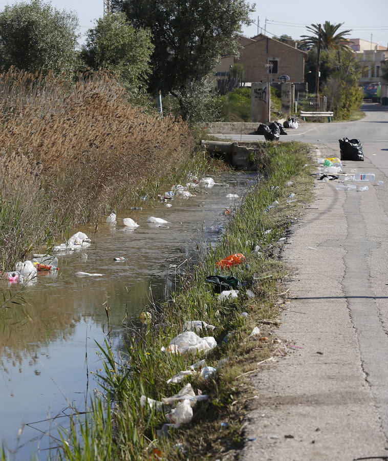 El recinto en el que ayer se congregaron cerca de 20.000 jóvenes ha despertado hoy con miles de botellas y bolsas de plástico en el suelo. Los operarios de la organización trabajaban para retirar toda la cantidad de basura que se extendía a los caminos de acceso al lugar en el que se celebraron las paellas universitarias. Incluso alguna acequia cercana también presentaba botellas y bolsas en sus aguas.