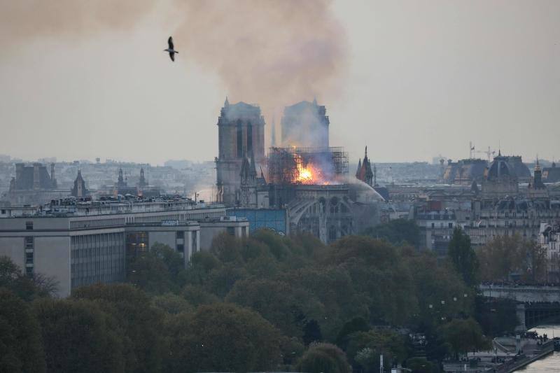 Dos tercios de la techumbre de la catedral de París se han quemado con el incendio del 15 de abril de 2019