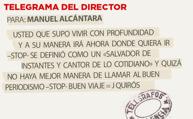 Telegrama para Manuel Alcántara
