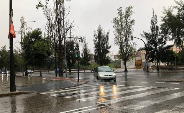 Lluvia en Valencia este viernes.