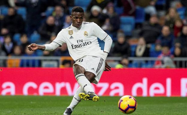 Vinicius, durante un partido de Liga. 