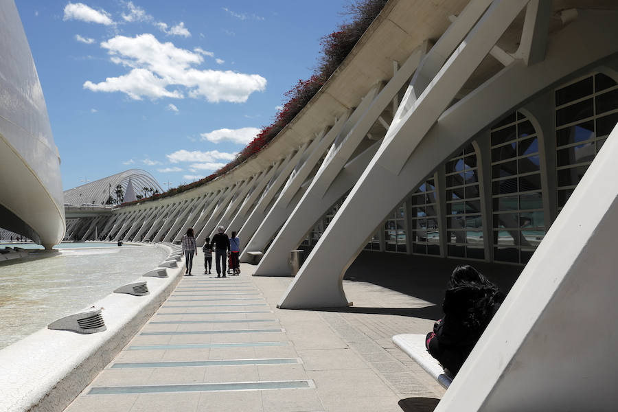 Turismo València ha presentado este miércoles las rutas turísticas 'Valencia de cine', que mostrarán a los más cinéfilos los espacios de la ciudad --por el centro histórico y la Ciutat de les Arts i les Ciències-- donde se han rodado películas como 'Tomorrowland', producciones de Bollywood o series como 'Dr Who' y 'El embarcadero'. Una de las rutas, que comenzará a partir de este sábado, consistirá en una visita guiada por los emplazamientos de las diferentes producciones audiovisuales rodadas en La Ciutat de les Arts i les Ciències. La otra transitará por el centro histórico de la ciudad, aunque en este caso no será guiada, sino con un plano incorporado y códigos QR, según ha explicado el director de la Fundación Turismo València, Antonio Bernabé. Los visitantes de la ruta de la Ciutat de les Arts i les Ciències podrán identificar los escenarios de rodaje de películas y series como las señaladas, a través del material gráfico facilitado. Según apunta Bernabé, esta es una propuesta «más» para los turistas y los propios valencianos «que pueden descubrir la Ciutat de les Arts i les Ciències desde la perspectiva de los rodajes». En el caso de la ruta por el casco histórico de València, se abarcará una zona «donde se han rodado más series y películas en estos últimos años» y mediante códigos QR, «el visitante podrá conectarse y así reconocer los lugares donde se han rodado algunas de las escenas», remarca el representante Turismo València. Los recorridos se realizarán el último sábado de cada mes --excepto en agosto-- y son productos independientes, que se pueden adquirir en la web de Turismo València o en cualquiera de las oficinas turísticas y se podrán hacer tanto en castellano como en inglés. El precio de la visita guiada será de 16 euros e incluirá una degustación de horchata.