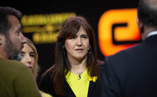 Laura Borrás durante el debate de los candidatos por Barcelona al Congreso de los Diputados.