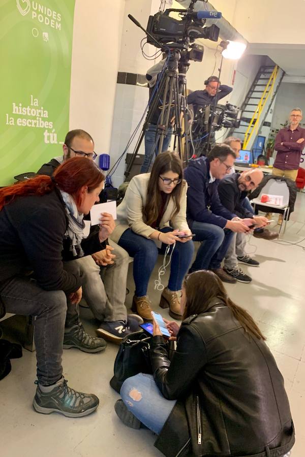 Fotos: Así espera Unidas Podemos los resultados de las elecciones del 28-A