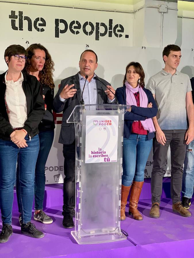 Fotos: Así espera Unidas Podemos los resultados de las elecciones del 28-A