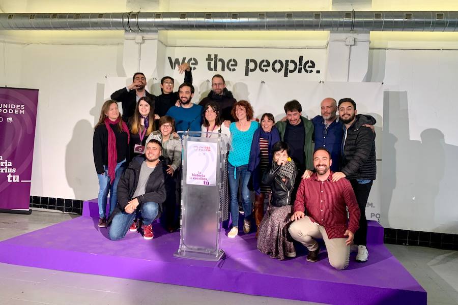 Fotos: Así espera Unidas Podemos los resultados de las elecciones del 28-A