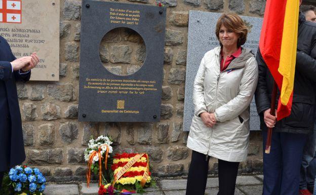 La ministra Delgado en el acto organizado en Mauthausen.