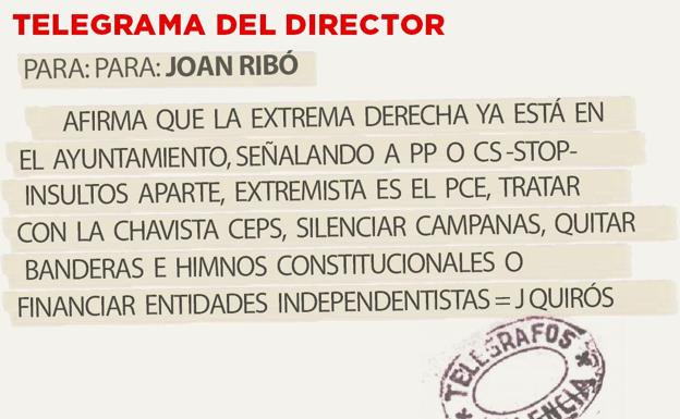 Telegrama para Joan Ribó