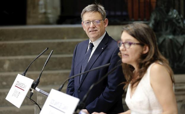 Puig y Oltra durante una comparecencia conjunta.