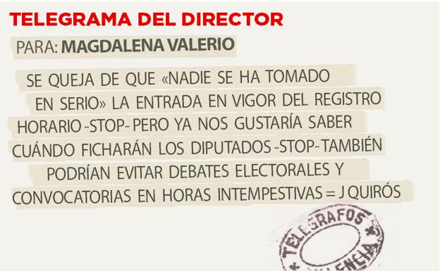 Telegrama para Magdalena Valerio