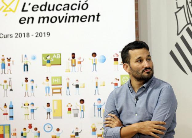 El conseller de Educación, Vicent Marzà, en la rueda de prensa de inicio del curso. 