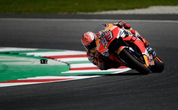 Marc Márquez durante la primer jornada de entrenamientos del GP de Italia.