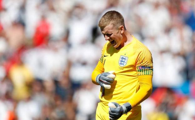 Pickford, eufórico por la victoria. 