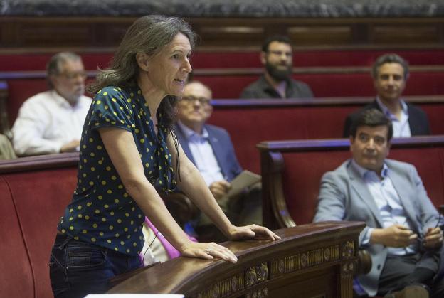 María Oliver, ayer, en uno de sus últimos actos públicos. 