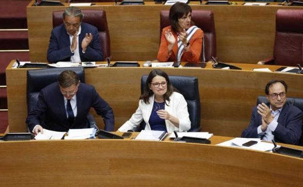 Puig, Oltra y Soler, en el pleno de investidura