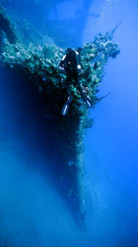 Imagen - Alfonso pinta desde la proa el 'Cristóbal Colón'; a sus espaldas cuatro mil metros de profundidad. M. Cáceres Suárez