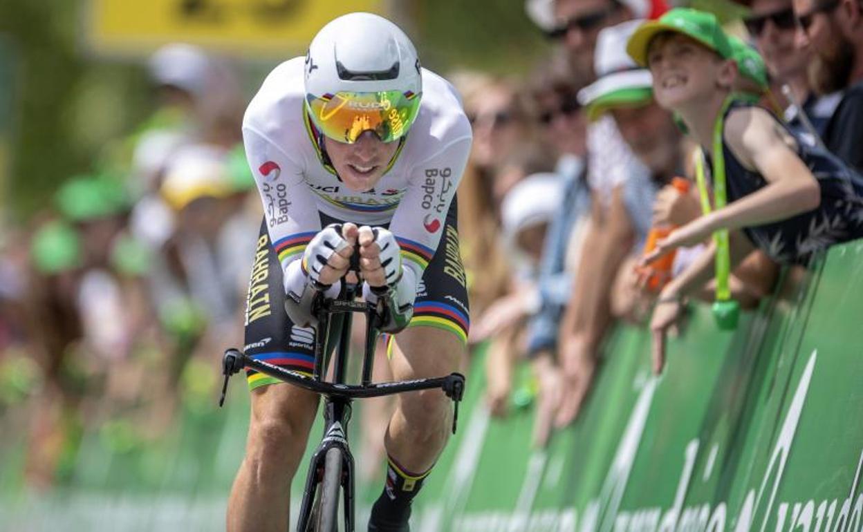 Rohan Dennis, durante la primera etapa de la Vuelta a Suiza.