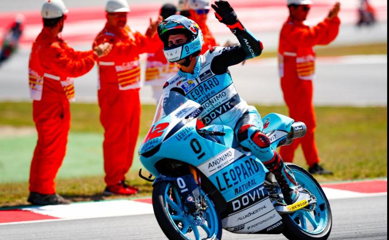 Marcos Ramírez celebra la victoria en Montmeló.