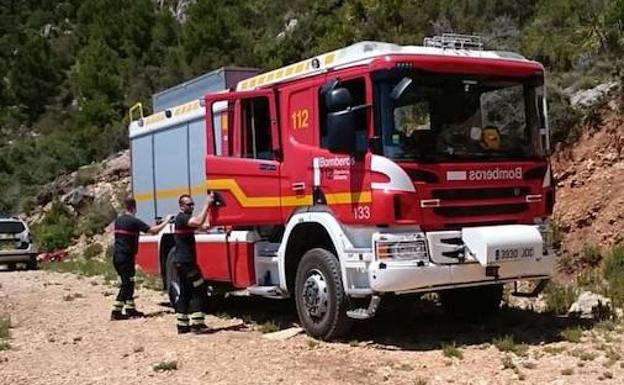 Los efectivos en el lugar del rescate.