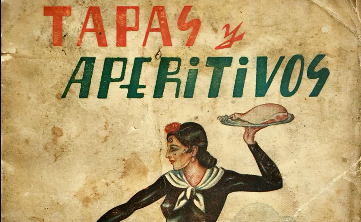 Portada del libro 'Tapas y aperitivos' de José Sarrau, 1944.
