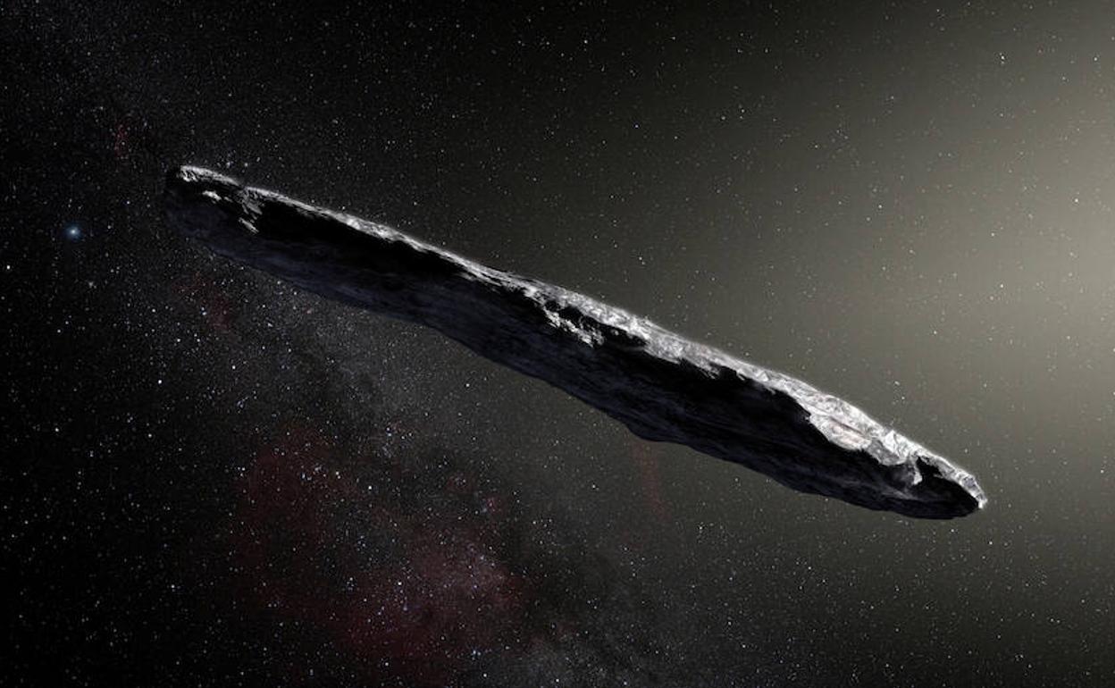 Representación artística de 'Oumuamua. 