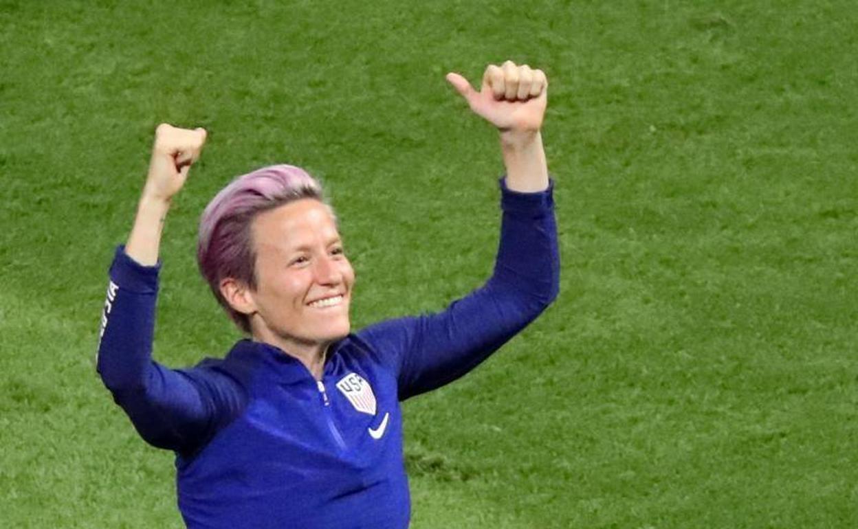 Megan Rapinoe, celebrando el pase a la final.