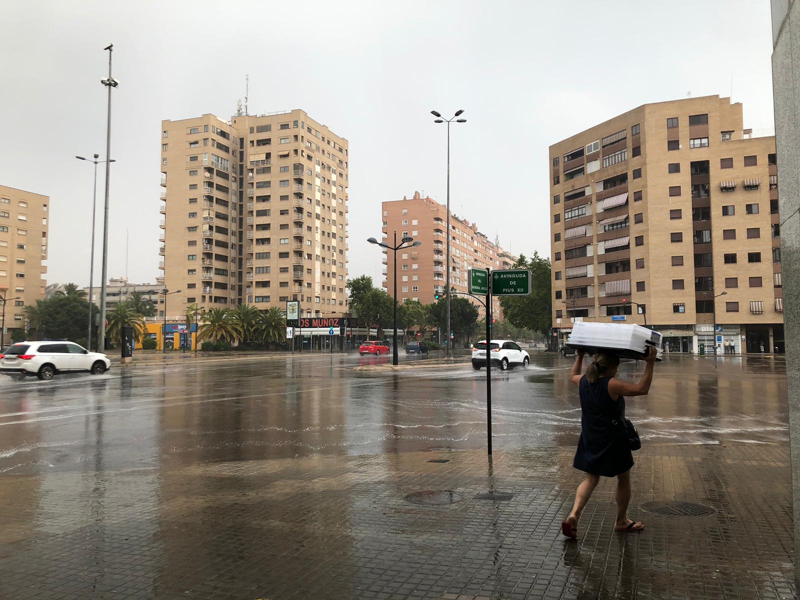 Tormenta de granizo en Valencia el domingo 7 de julio de 2019.