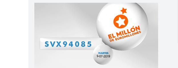 Combinación ganadora del Millón de Euromillones. Martes 9 de julio.