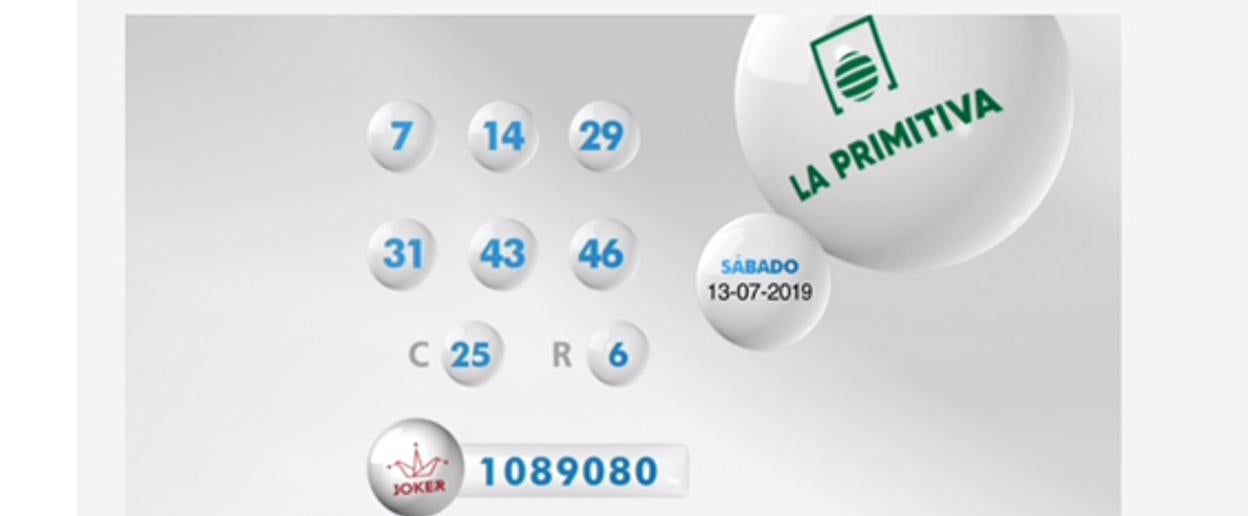 Resultados de la Primitiva del sorteo del 13 de julio de 2019