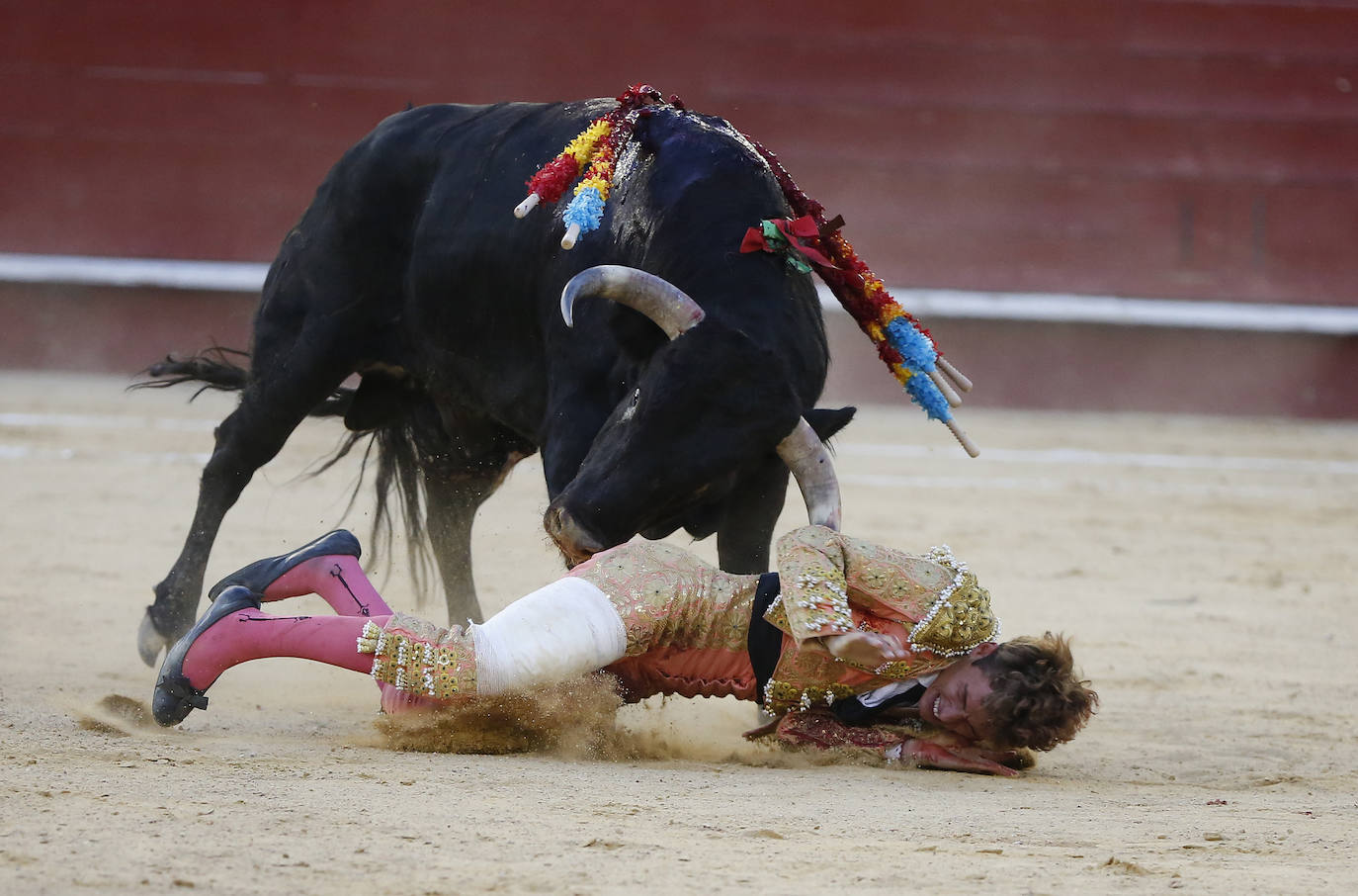 La primera novillada de la Feria de Julio en la Plaza de Toros de Valencia, celebrada este jueves, se vio sobresaltada durante la segunda faena del valenciano Borja Collado. Una voltereta impresionante le llevó del ruedo a la enfermería; y, su coraje, de la enfermería al ruedo con una brecha en la cabeza. En ese tramo de la faena, sobre la mano izquierda, toreó con mucha sinceridad y dominio. Primaron la emotividad y la entrega y el público solicitó una merecida y sufrida oreja.