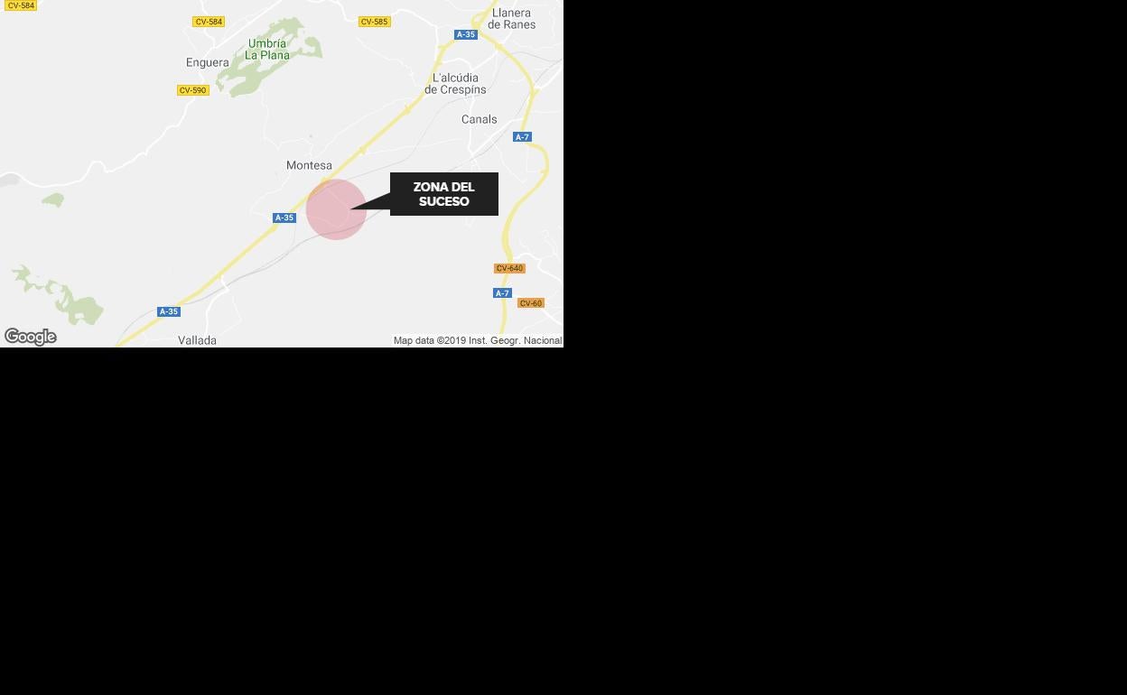 Accidente de tráfico en Montesa: siete miembros de una misma familia, heridos, entre ellos cinco niños