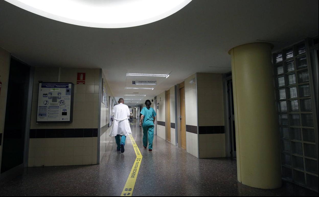 Pasillo del Hospital Clínico de Valencia. 