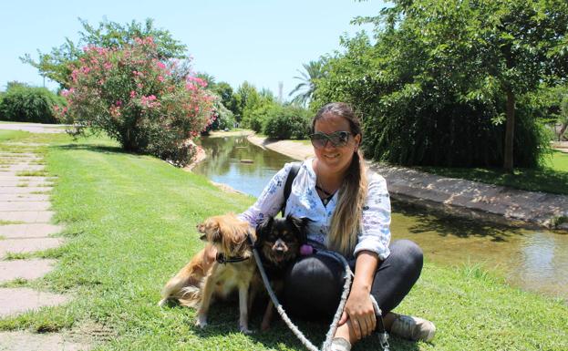 Imagen principal - Nelly con los perros de sus vecinos. Jardines del Turia zona de la Ciudad de las Artes y de las Ciencias. 
