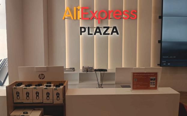 Mostrador para pagar los productos que se compren en la tienda física de Aliexpress.