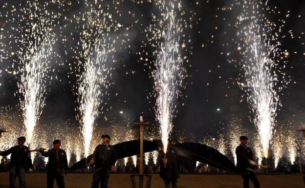 Una de las 'rodas de foc' que se celebran a lo largo de la Passejà.