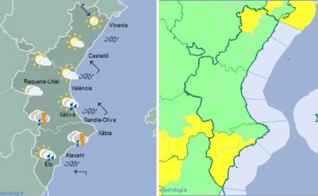 El tiempo este jueves en Valencia, Alicante y Castellón: alertas por tormentas