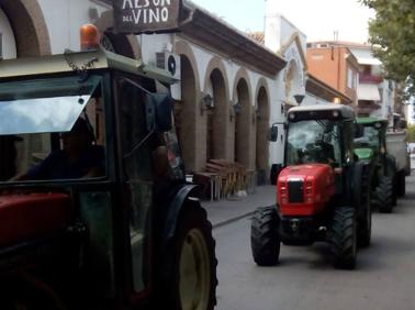 Imagen secundaria 1 - Los viticultores toman las calles de Requena ante los bajos precios de la uva