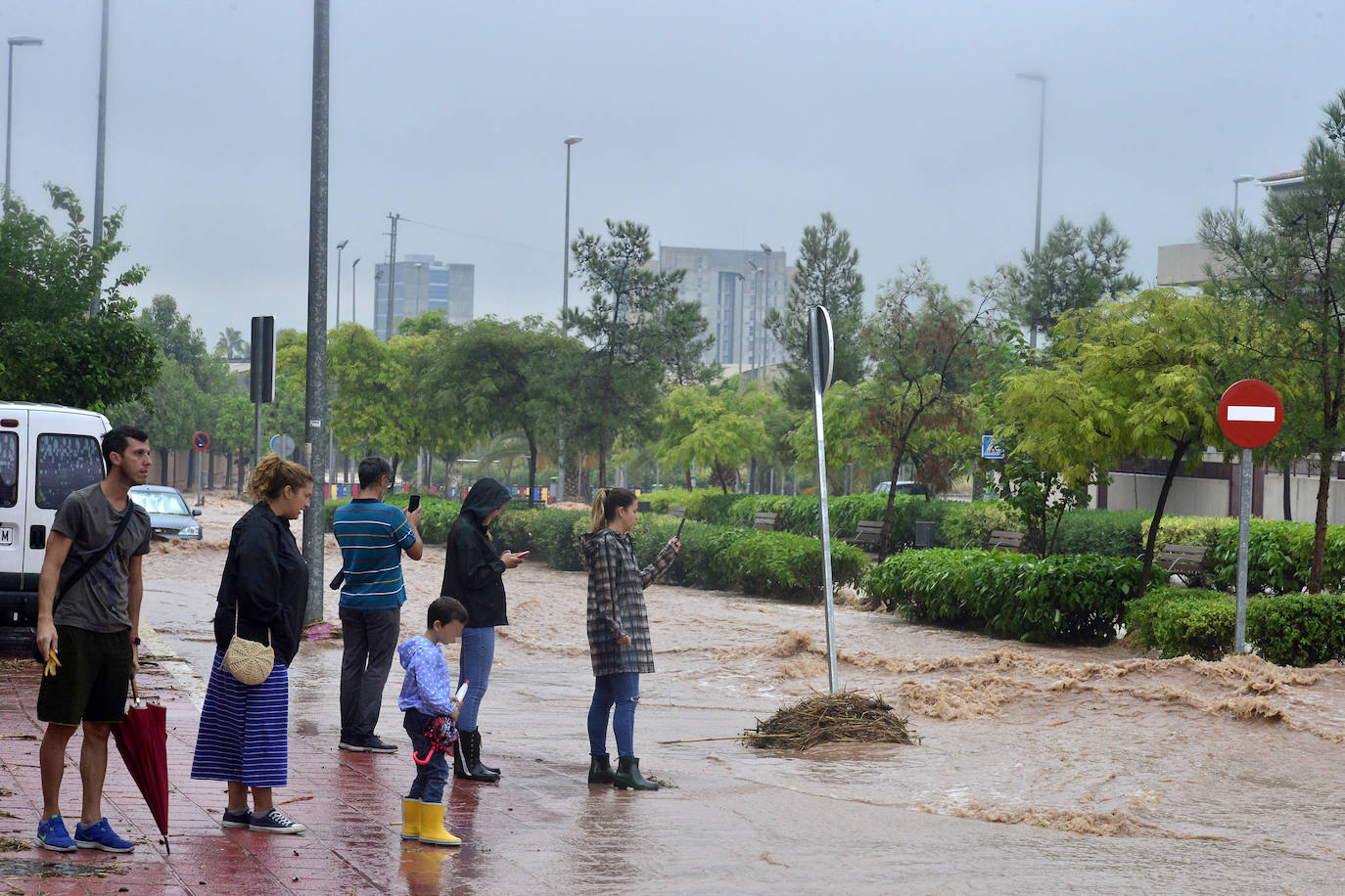 Efectos del temporal en Murcia.