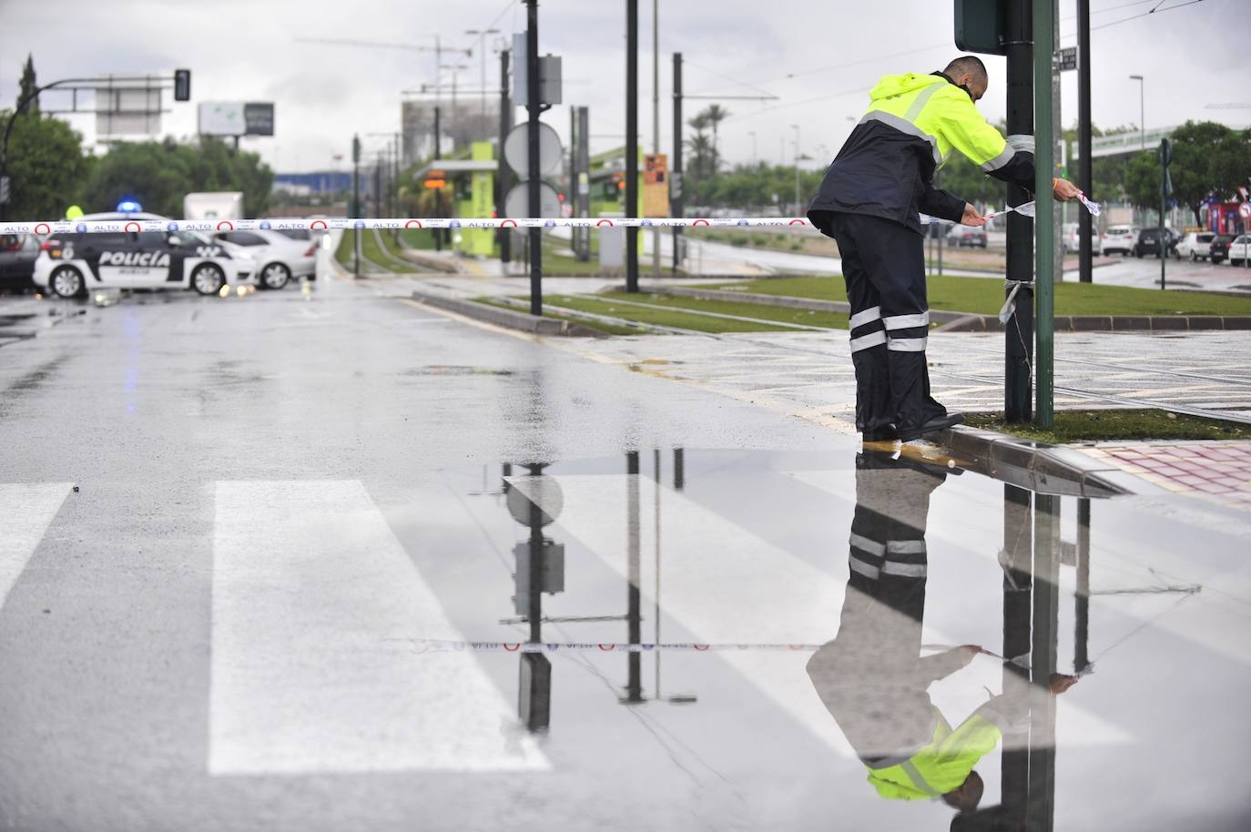 Efectos del temporal en Murcia.