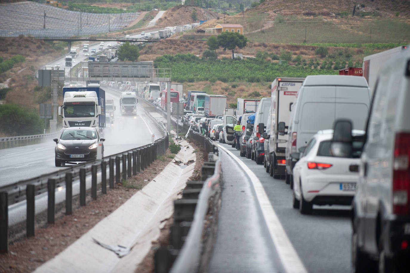 Efectos del temporal en Murcia.