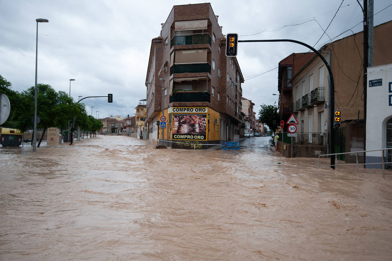 Efectos del temporal en Murcia.