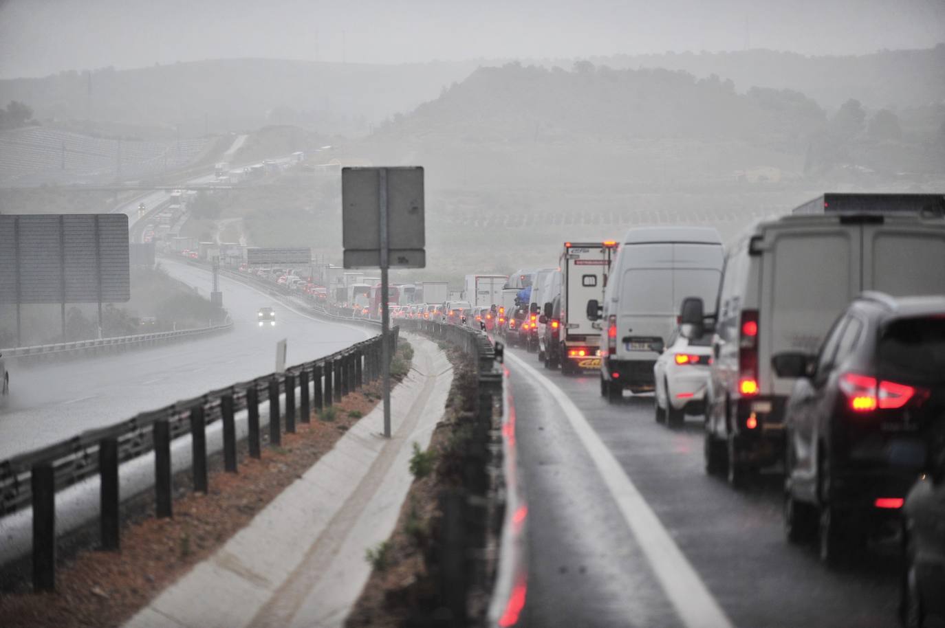 Efectos del temporal en Murcia.