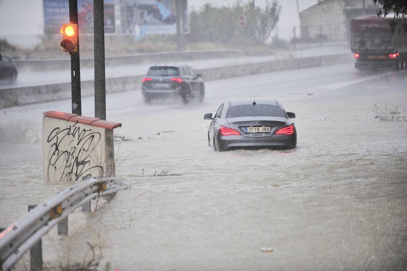 Efectos del temporal en Murcia.