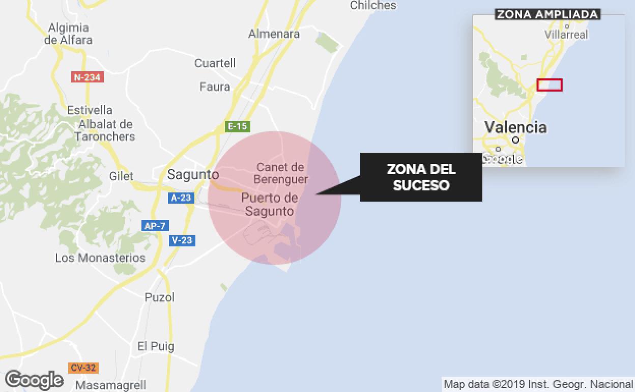 Ubicación de Canet y Puerto de Sagunto, donde se produjeron los hechos juzgados.