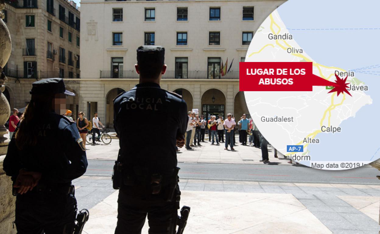 Fachada de la Audiencia de Alicante y lugar de los abusos. 