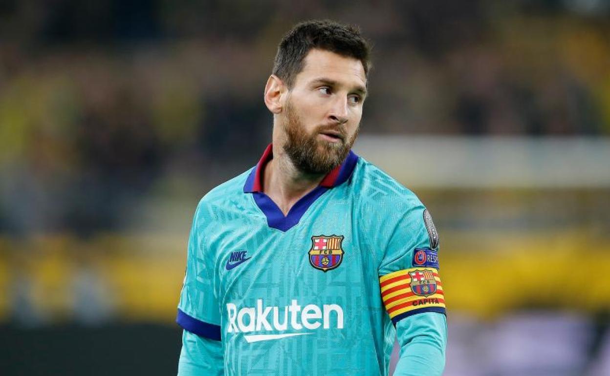 Lionel Messi, durante el partido en Dortmund.
