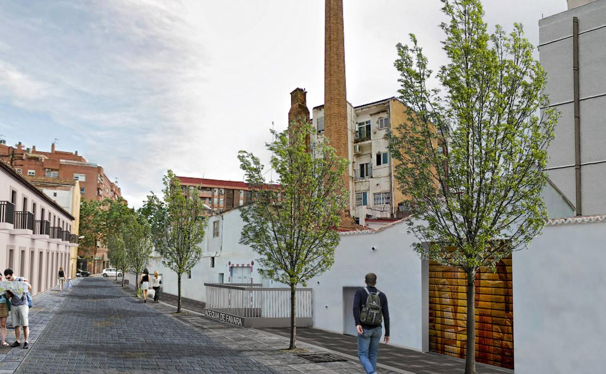 Antes y después de las calles del barrio. 