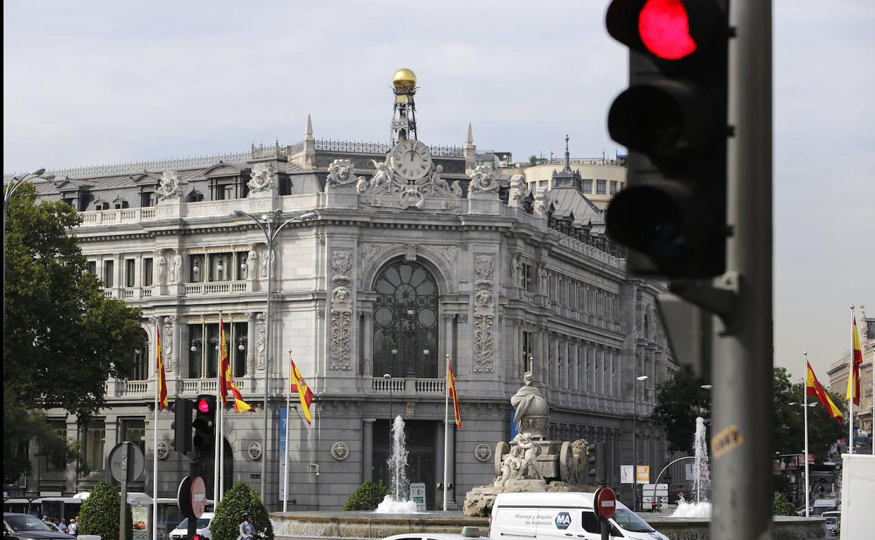 Fachada de la sede del Banco de España en Madrid.