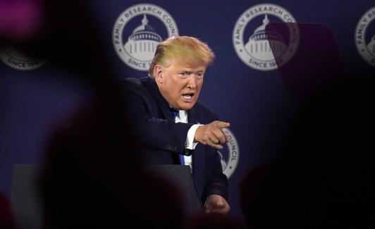 Donald Trump, en una intervención pública en Washington.