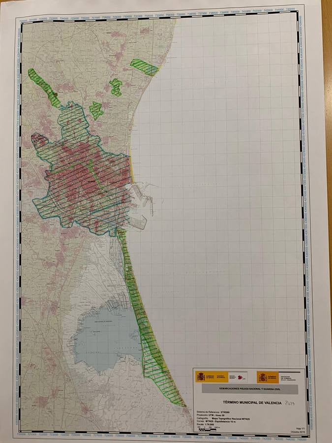 La Policía Nacional gana competencias en Valencia, en localidades de huerta como Borbotó y Carpesa, próximas a Godella (que pasa a la Guardia Civil). La Benemérira mantiene su demarcación en Massarrojos; las pedanías de l'Horta Nord de Mahuella, Tauladella. Rafalell y Vistabella, y las pedanías sur atravesadas por la carretera del Saler (CV-500). Demarcaciones de la Policía Nacional y la Guardia Civil en la provincia de Valencia.